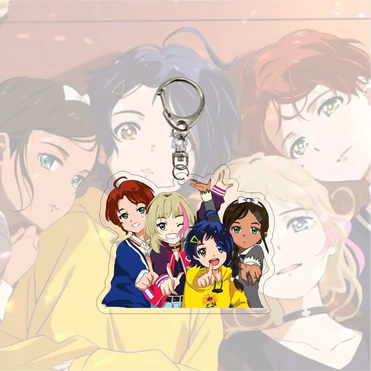 New Wonder Egg Priority Ohto Ai Keychain Anime Characters Cartoon Print Acrylic Key Chain School Bag Pendant Keyring Ornaments |