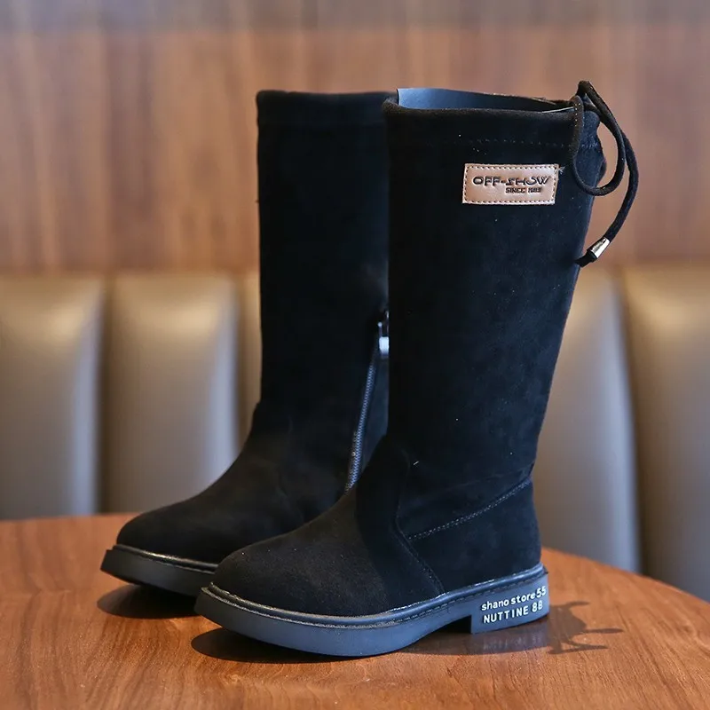Sialia/зимние ботинки для девушки; детская обувь; детские ботинки на молнии; вечерние школьные модные детские сапоги до середины икры для танцев; menina