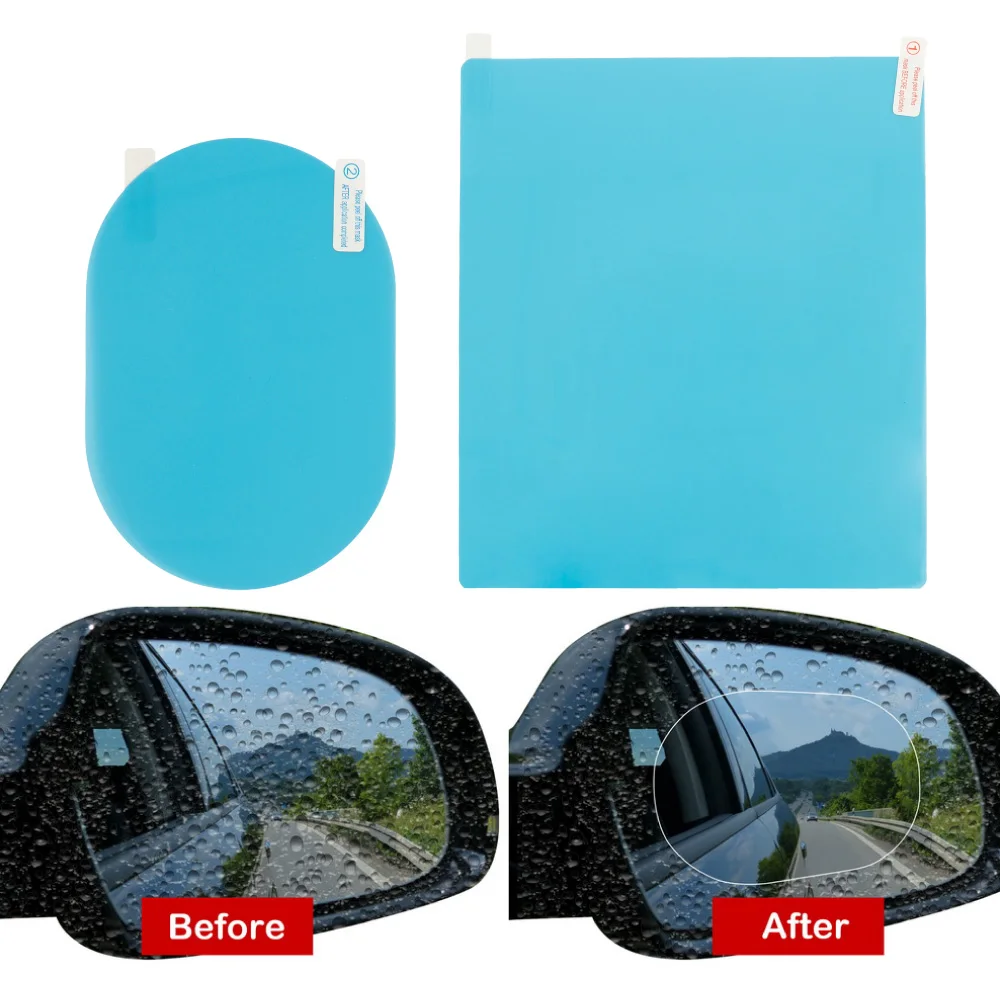 

8Pcs Car Rearview Mirror Protection Film Anti Fog Rain Window Clear Rainproof Mirror Protective Soft Film Auto Accessories