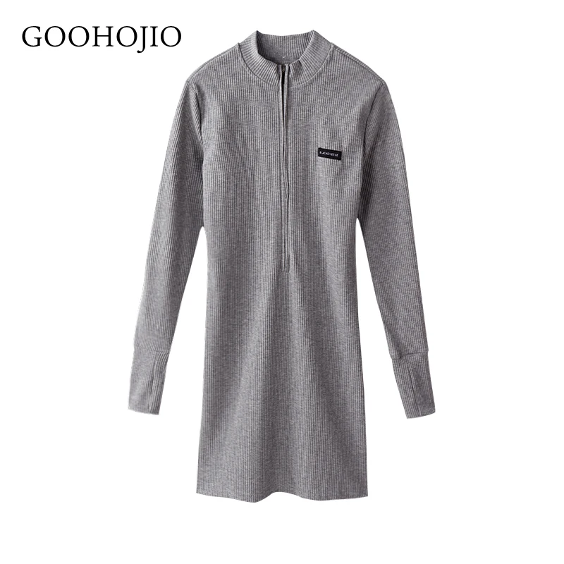 

GOOHOJIO 2021 New Spring and Autumn Tight Dress Women Retro All-match Women Dress Simplicity Fashion Buttocks Dress for Women