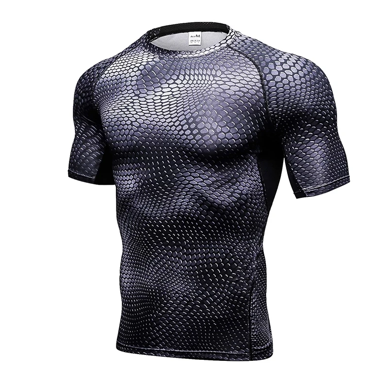 

New Men Compression Running T-Shirts Rashgard Top Men's Quick Dry Bodybuilding Gym Fitness Training Male Clothes Sportswear