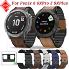 Ремешок для наручных часов Garmin Fenix 6X 6 Pro 5X 5 Plus 3 3HR, силиконовый кожаный быстросъемный браслет для Enduro MK2, 22 мм 26 мм, 935