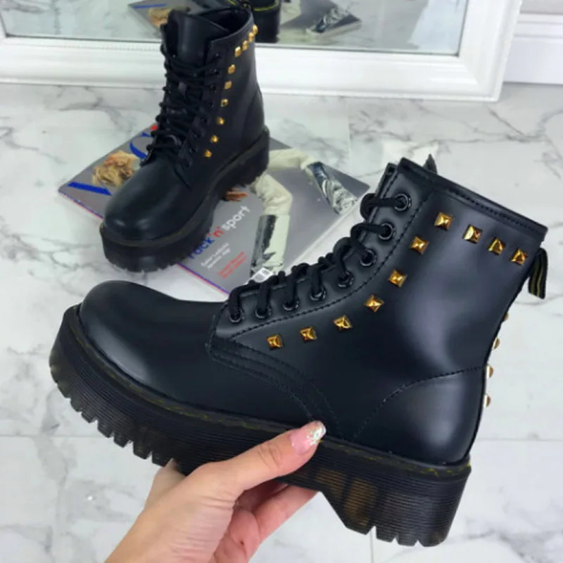 

Size 36-41 Chunky Motorcycle Boots For Women