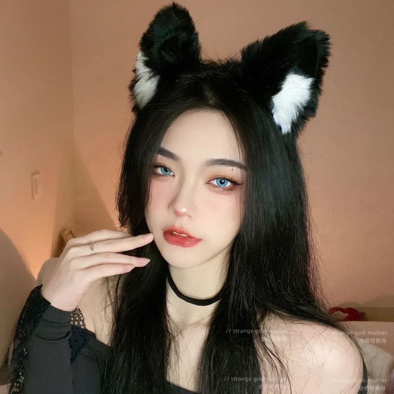 

Cute cat ears headdress fox furry cute hair hoop female hair clip animal ears little cat COS prop hair accessories Neko ears