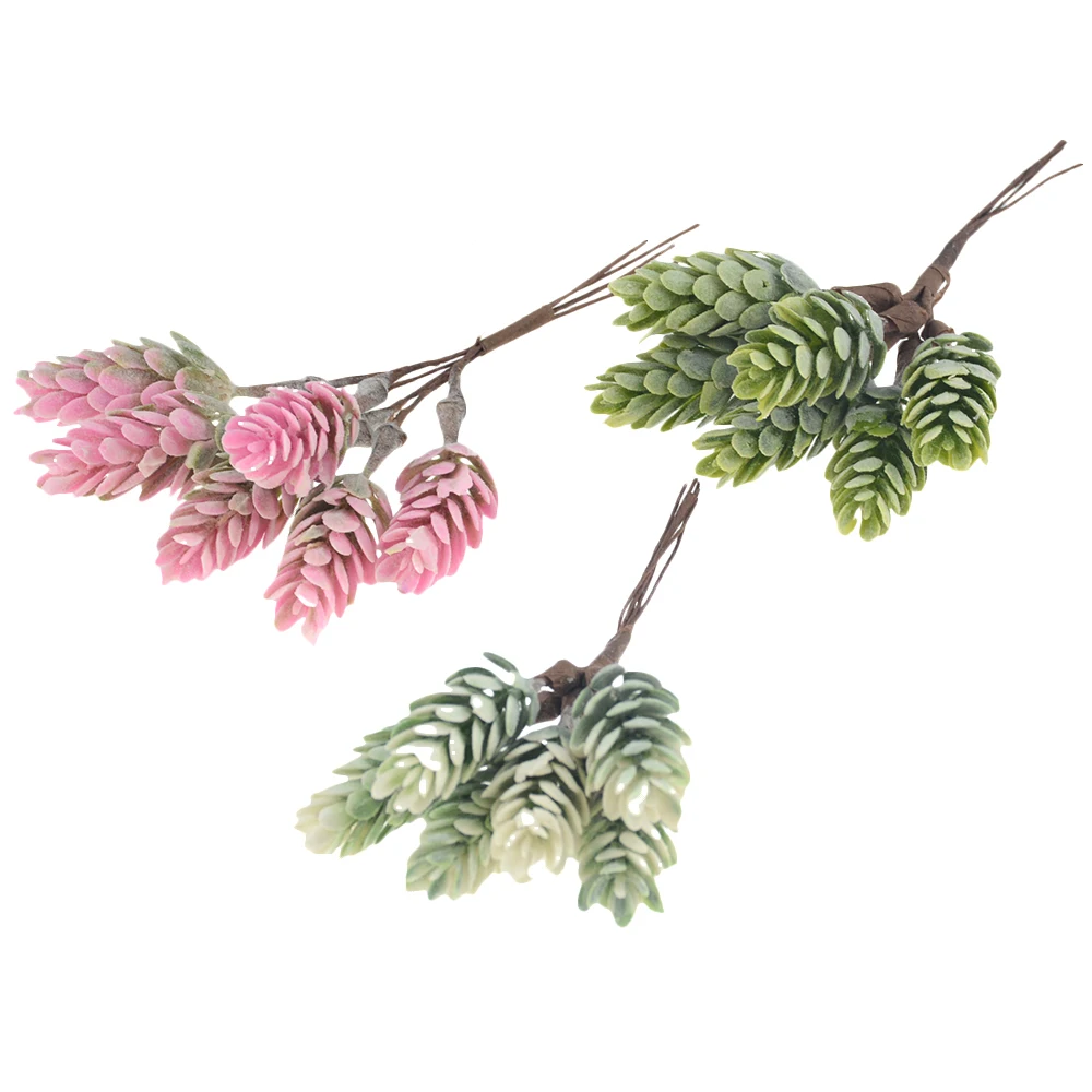 6 шт. цветные сосновые конусы искусственные цветы ананас искусственное растение