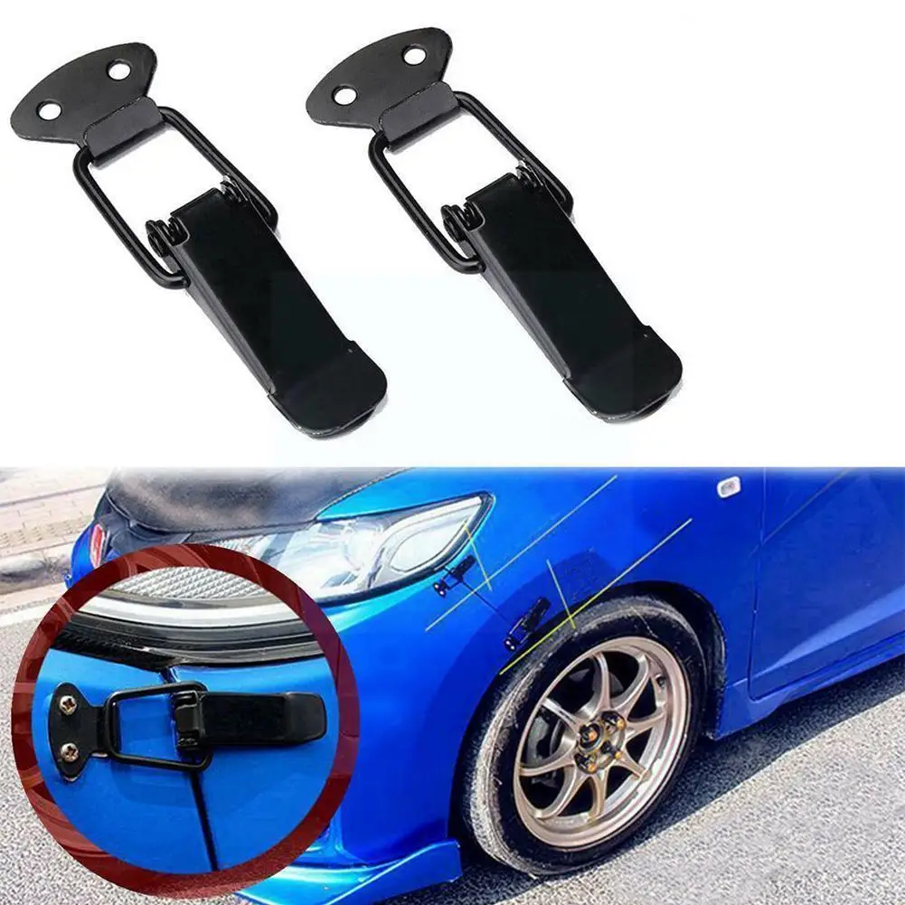 

Auto Universal Bumper Security Hook Lock Clip personality Car Fasteners Hasp Release Clip Kit Hood For Racing black Truck Q C4H2