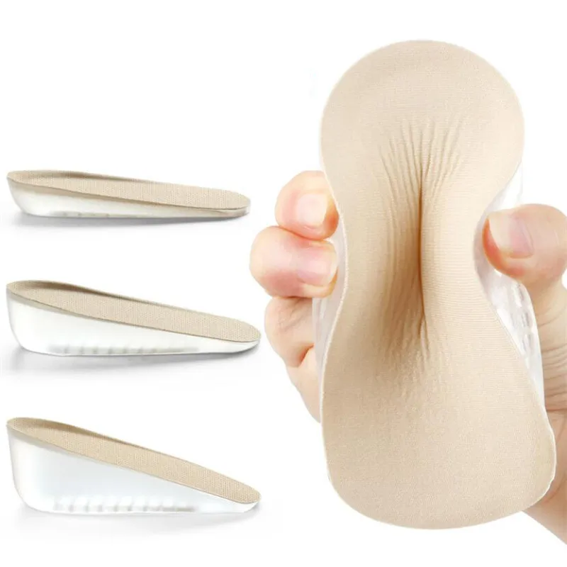 

1 Pair Silicone Foot Cushion Soft Gel Sole Heel Cushion Soles Insoles For Shoes Spurs Pain Half Heel Insole Pad Height Increase