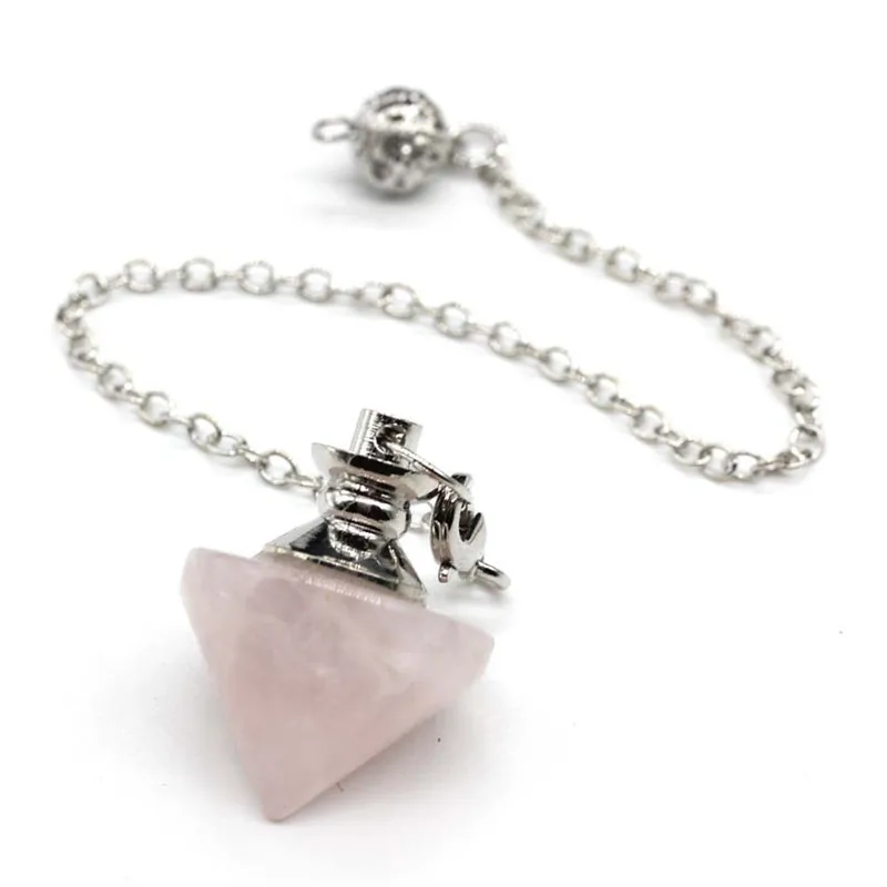 Маятниковая подвеска в форме конуса натуральный камень пули розовые и