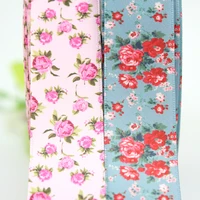 roseflower printed satin ribbon 16 50mm gift bow craft wedding party supplies silk sewing accessories fabric 10 yards