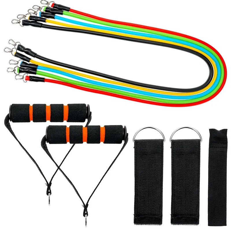 

11Pcs Resistance Bands Set Yoga Exercise Fitness Elastic Rubber Tubes Band Training Workout Gym Expander Pilates Equipment