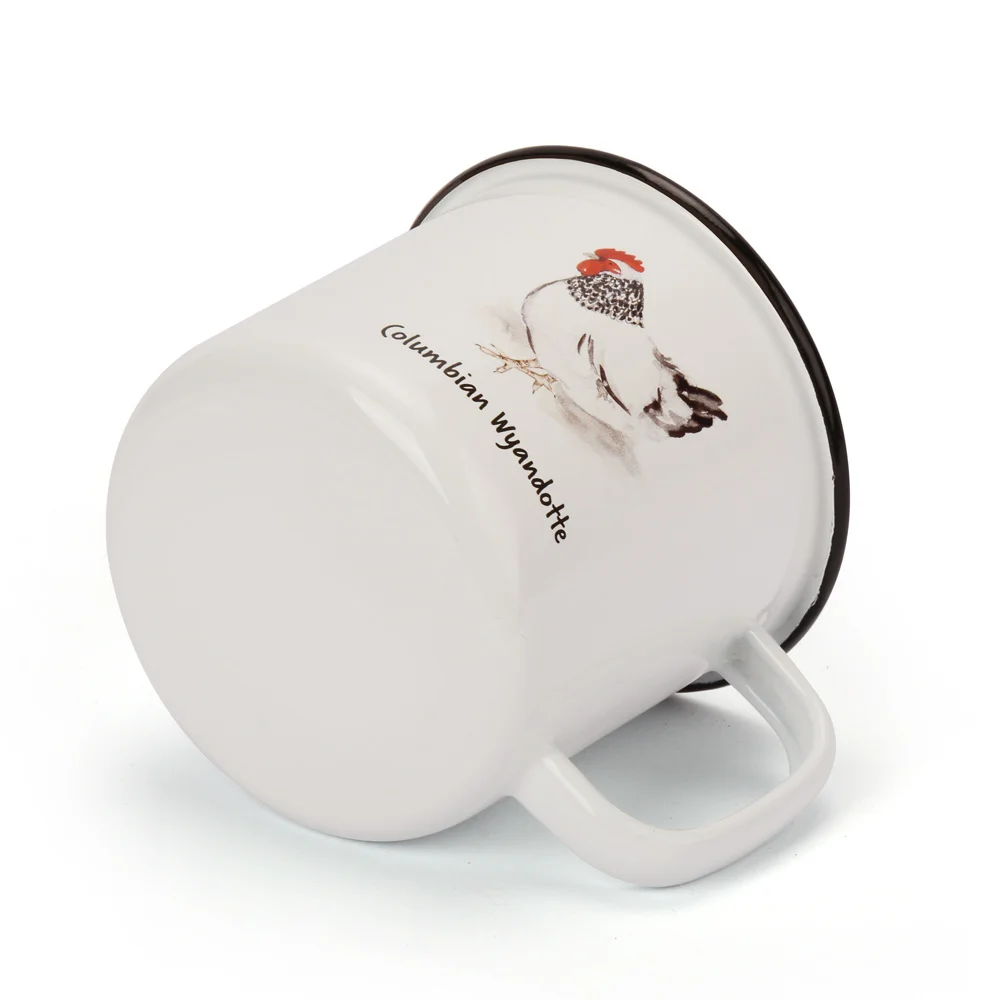 Кружка из нержавеющей стали с толстой эмалью Классический ретро узор кофейная