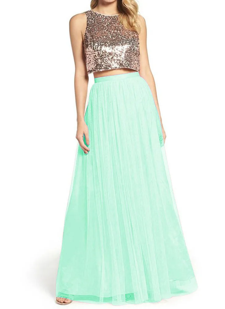 Saia/Женская трехслойная кружевная длинная юбка средней длины фатиновая бальная