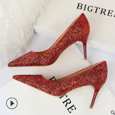 Пикантные женские туфли в европейском и американском стиле на высоком каблуке