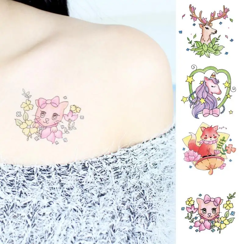 

1PC Color Unicorn Tattoo Set Face Temporary Tattoos Child Tattoo Sticker Gril Body Tatoo For Kids Cute Tattoo Children Tattoos
