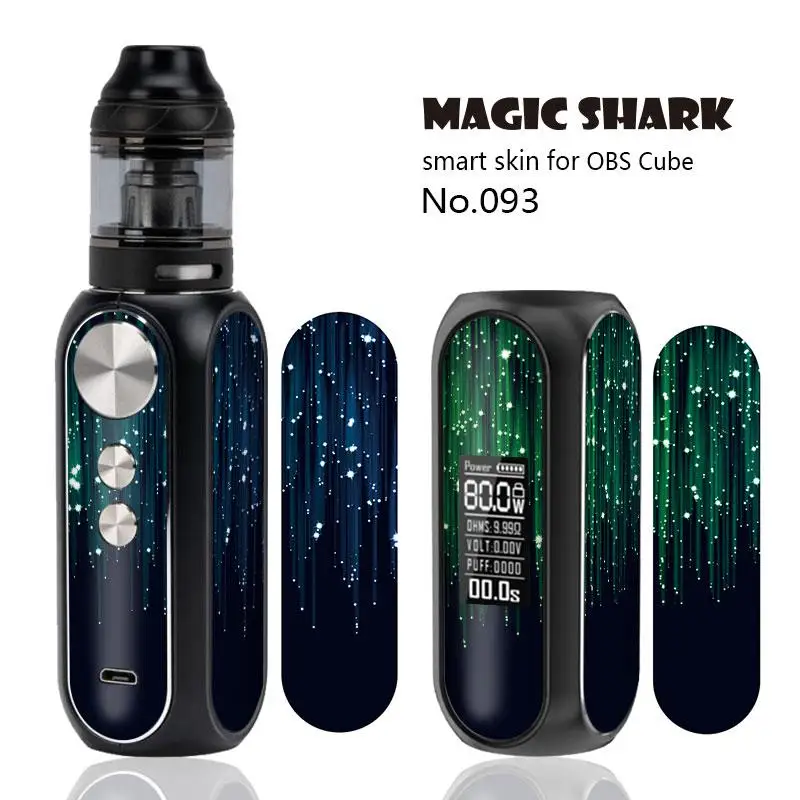 Волшебная Акула ультра тонкий Модный водонепроницаемый роскошный Bling Dollar Cat Pod Vape стикер пленка для кожи чехол обёрточная бумага для OBS Cube - Цвет: 093