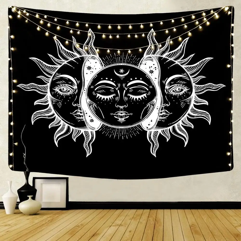 Witchcraft Tarot Tapestry Psychedelic Wall Hanging Carpets Polyester Fabric Hippie Boho India Decor Gypsy Mandala Blankets budha | Дом и сад