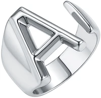 wangaiyao new couple letter ring metal adjustable open ring a z letter holiday gift ring