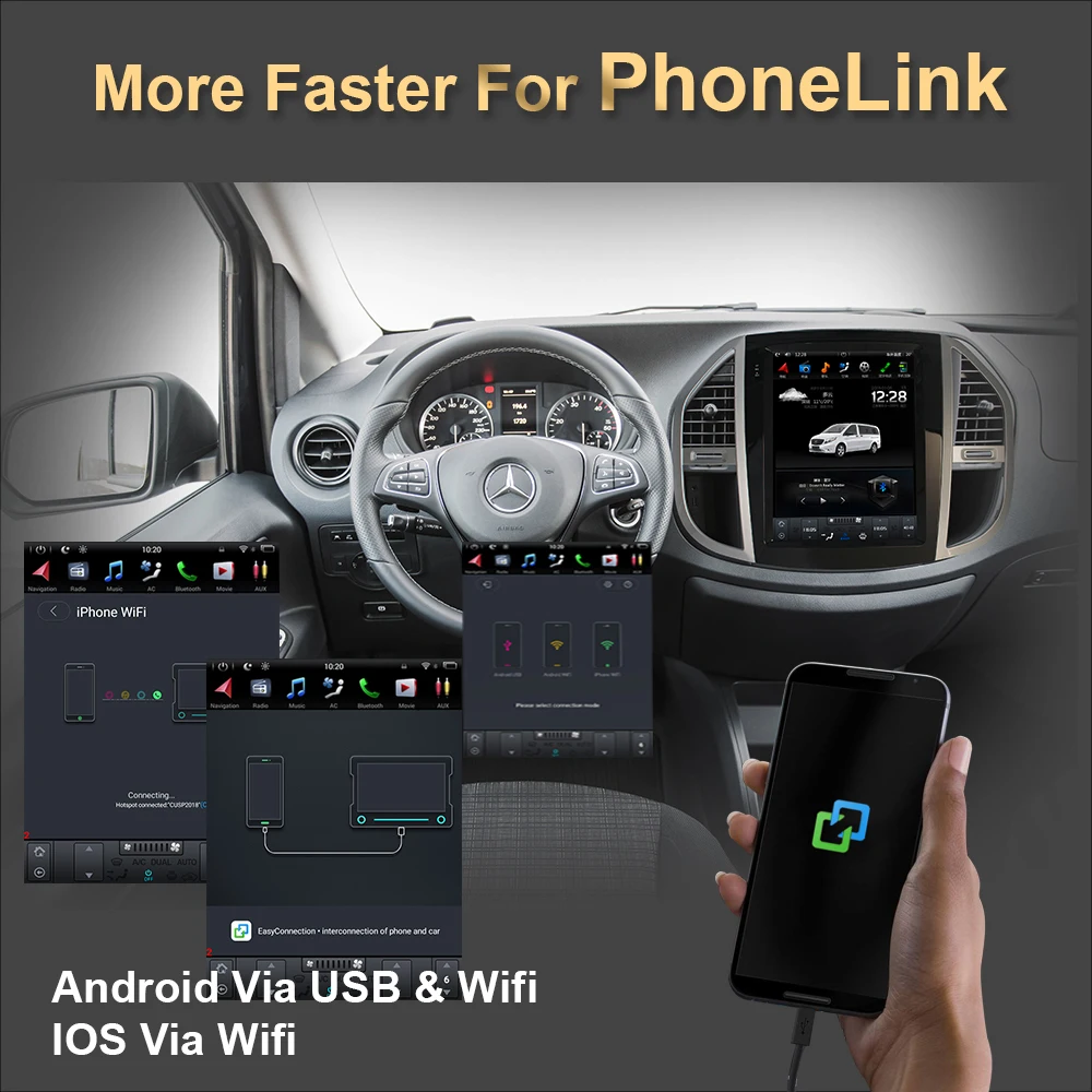 Автомобильный GPS-навигатор с экраном в стиле Tesla для Benz VITO/Metris 9 0 радио стерео