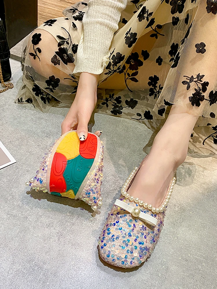 

Slippers Women Summer Flat Shoes Female Pantofle Luxury Slides Cover Toe 2021 Designer Rubber Basic Bling PU Round Female Shoes