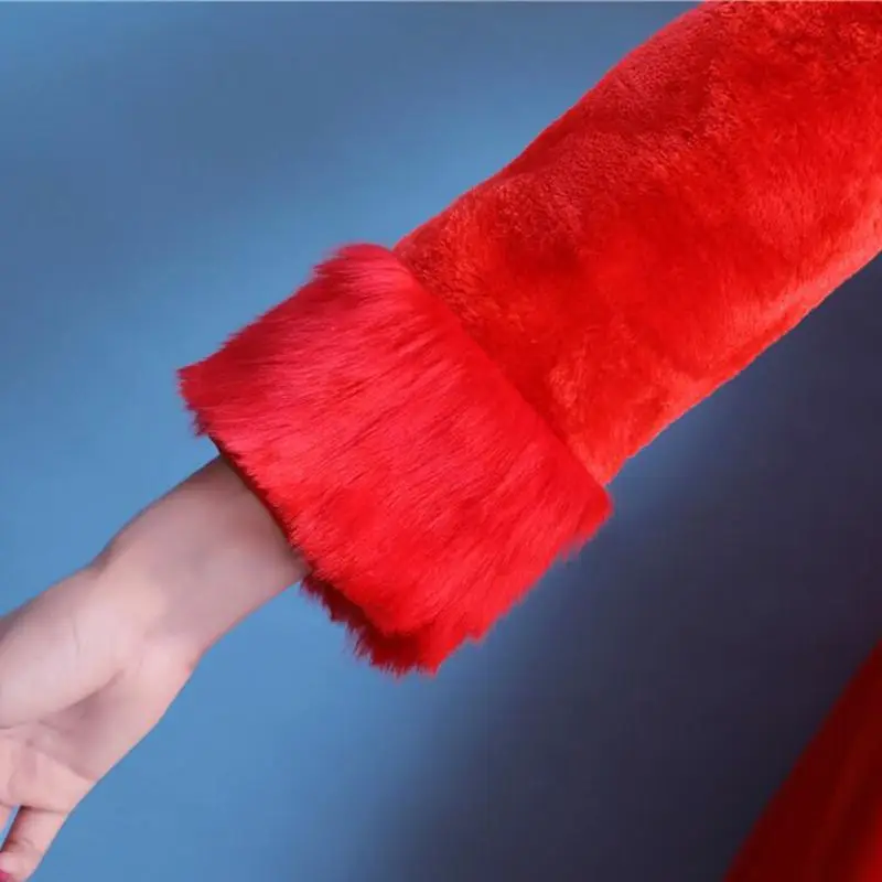 

Wedding Bridal Bridesmaid Winter Long Sleeve Bolero Jacket Thicken Warm Plush Womens Lapel Collar Evening Party Shawl Wraps Coat