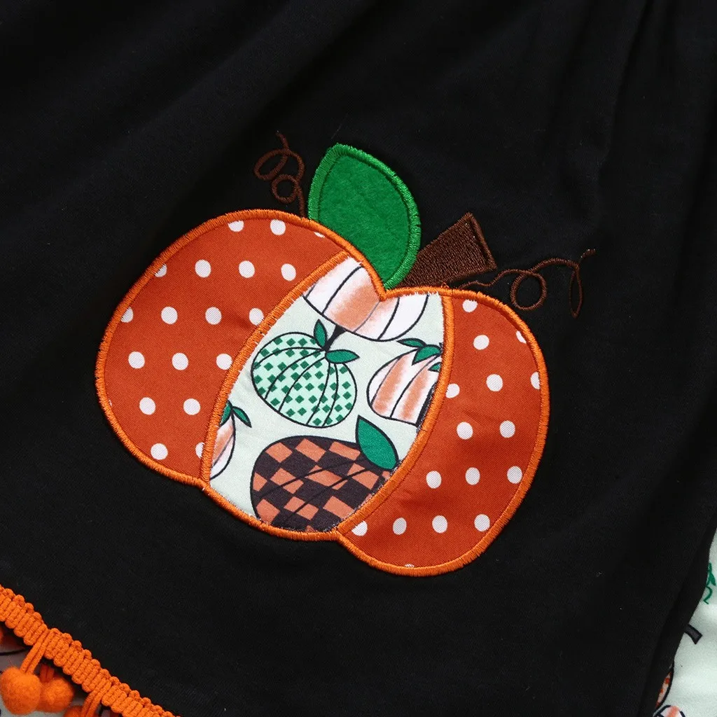 Детская осенняя одежда для маленьких девочек комплект из топа с длинным рукавом