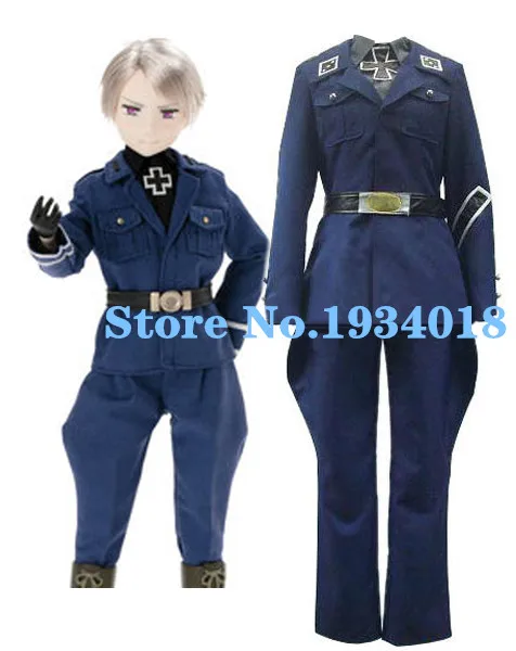

APH Axis powers Hetalia Prussia Cosplay Costume Blue Navy Uniform customized any size