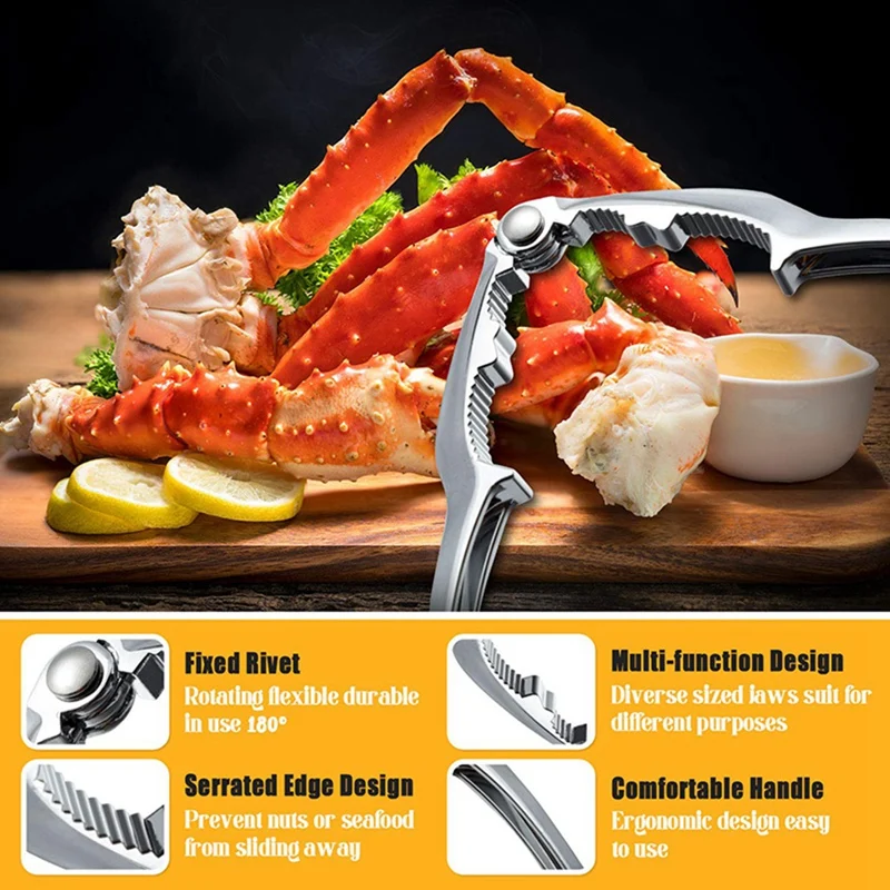 

24Pcs Seafood Tools, Crab Crackers Nut Cracker Forks Kit,Kitchen Opener Shellfish Lobster Leg Sheller Knife Accessories