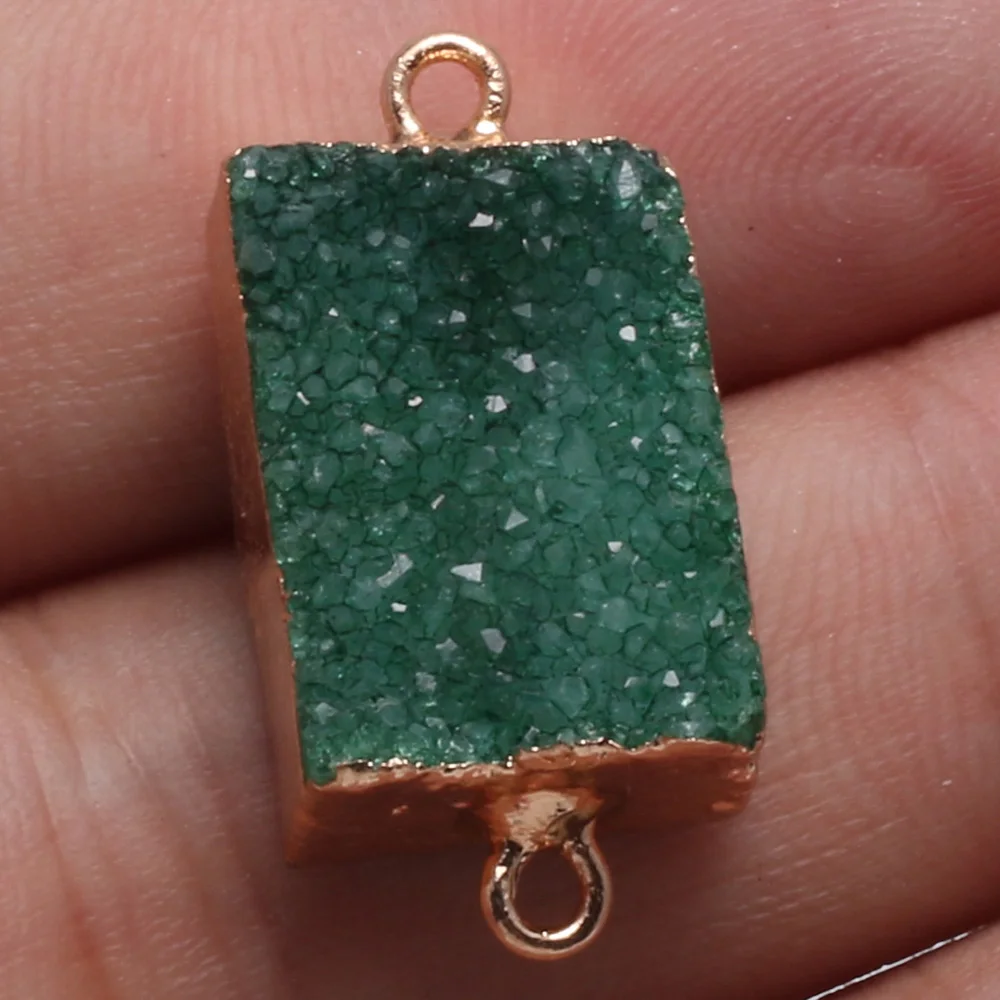 Природный камень кварцевые прямоугольные Подвески Кристалл кластер Соединитель