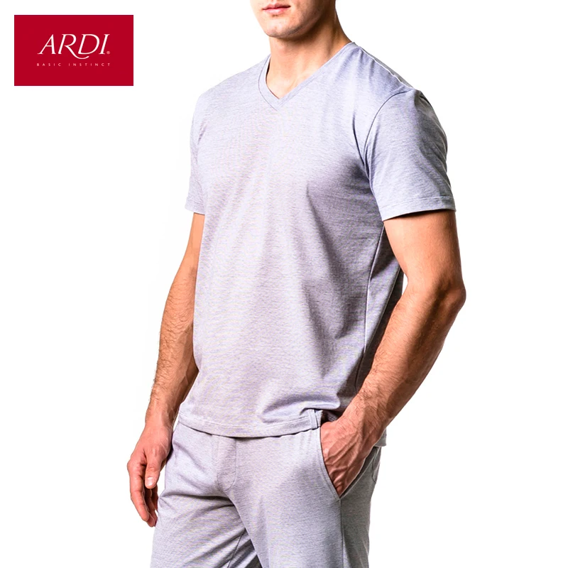Мужская футболка ARDI из вискозы и модала с коротким рукавом круглым вырезом|Кофты