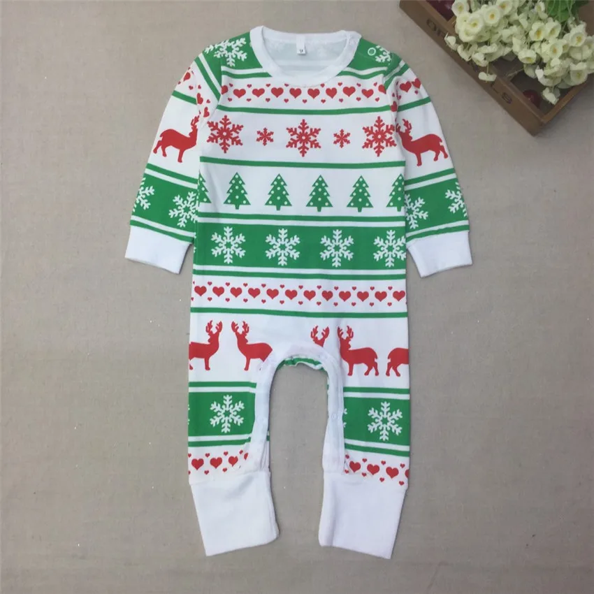 Рождественский комбинезон для маленьких мальчиков и девочек Зимняя Красная