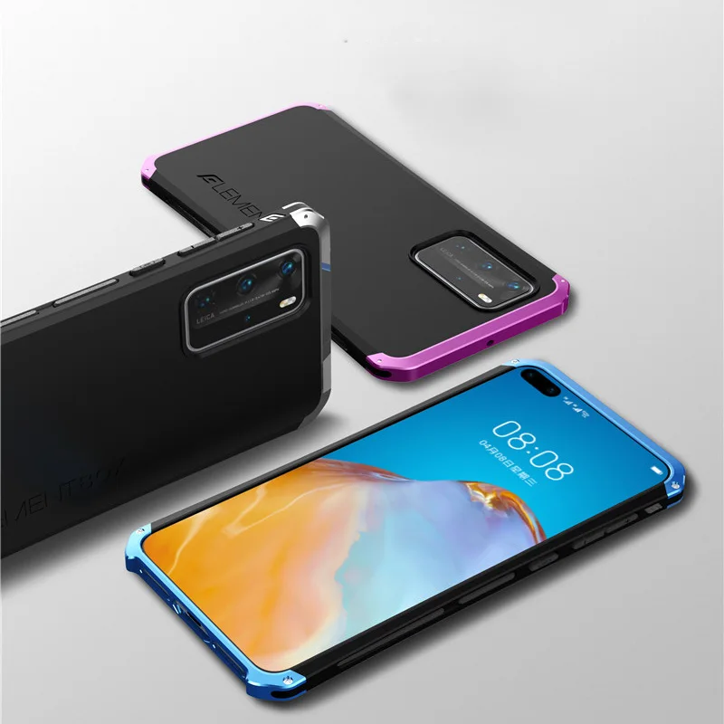 Противоударный металлический бронированный чехол для телефона Huawei P40 Pro