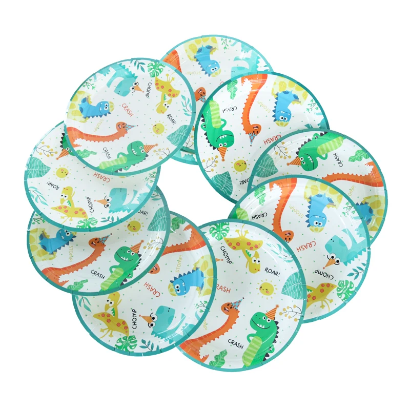 

49pcs/lot Dinosaur Party Disposable Tableware Set Dino Birthday Wild One kids 1st Birthday Decoration Boy Dinosaur Party Favors