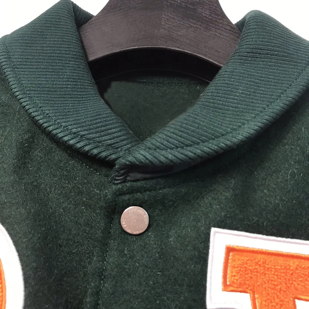 

2021 autumn and winter baseball collar jacket embroidery letters casual wool all-match wind couple jacket men and women