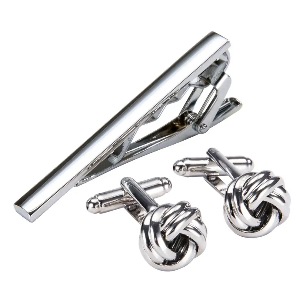 Модные Серебристые запонки зажим для галстука булавка мужчин подарок