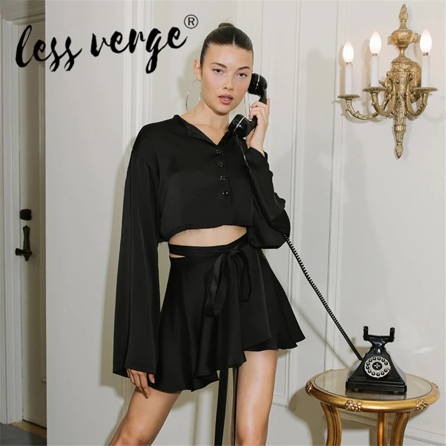 Модные женские комплекты Lessverge однотонный однобортный укороченный Топ с длинным