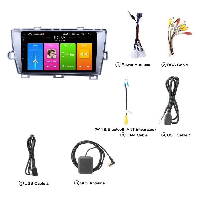 

9 Inch 2 Din Android 10.0 Car MP5 Player Stereo Radio 2+16GB Wifi Bluetooth GPS Navigation for Toyota Prius 2009-2013