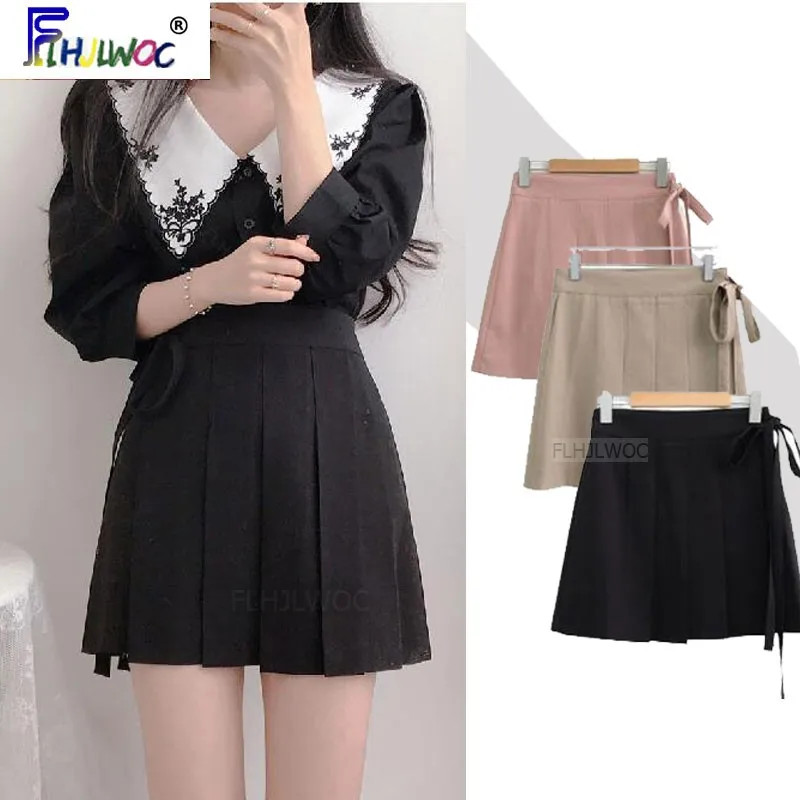 Мини юбка женская плиссированная с завышенной талией белого и черного