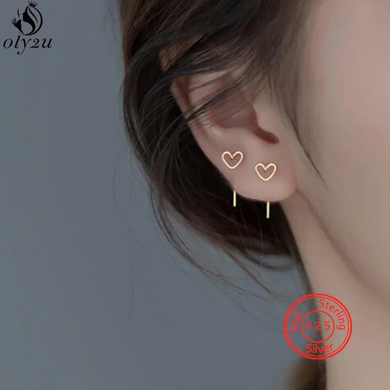 

Simple Cute Mini Heart-shaped Stud Earrings for Women 925 Sterling Silver Sweet INS Earings Girls Fashion Valentine's Day Gifts