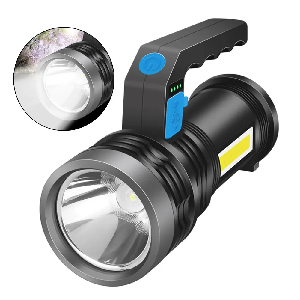 

Portable Super Bright LED 2000M Searchlight Handheld Flashlight High Power Built-in Battery COB Work Lamp Spotlight For Camping