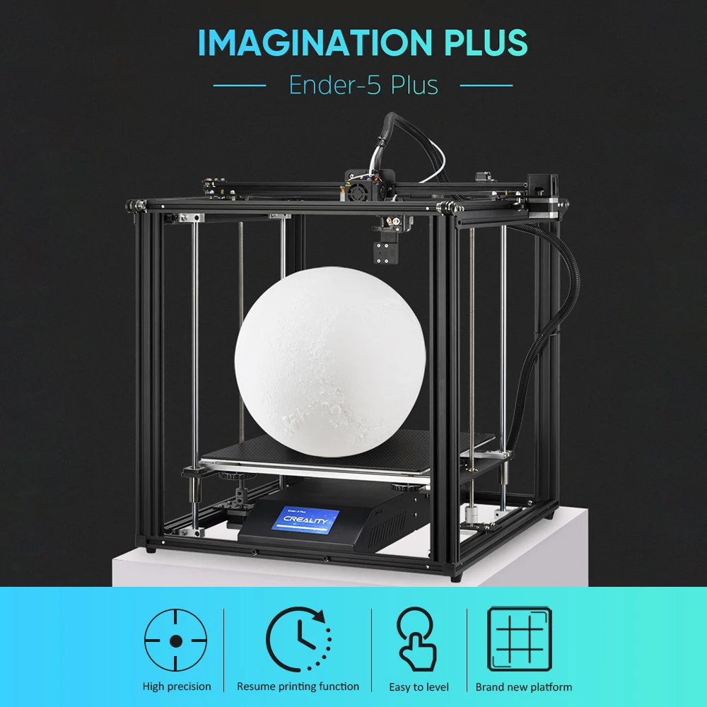 Creality 3D Ender-5 Plus Printer 350*350*400mm with 4.3 Inch Touchscreen Removable Tempered Glass Plate Double Y-axis Z-axis | Компьютеры