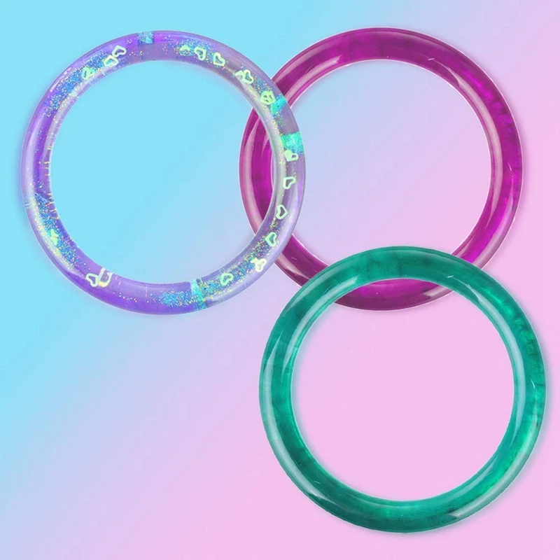 

Large Resin Bracelet Bangle Mold 3 Pack Inner Diameter 60mm-Silicone Bracelet Molds Resin Casting Mold for Jewelry Making DIY Cr