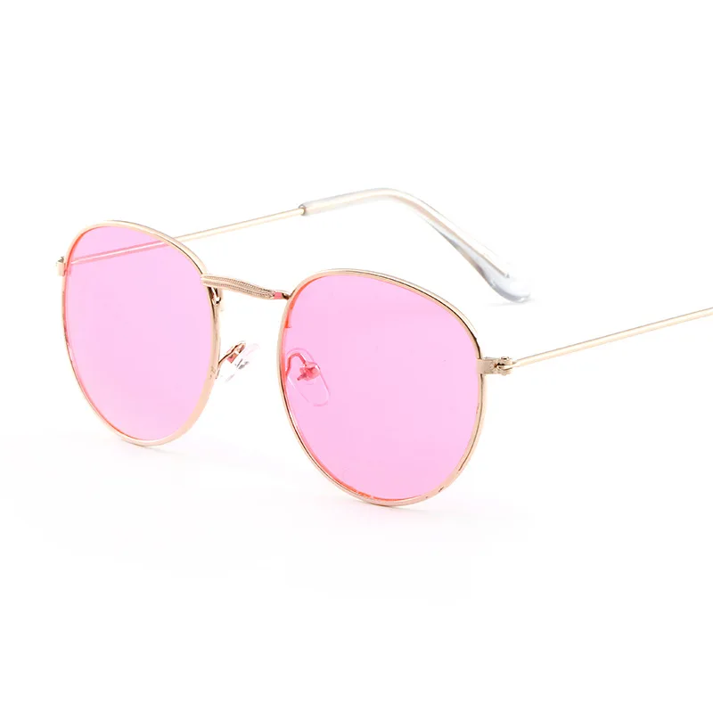 Женские солнцезащитные очки 2018 модные круглые Брендовые дизайнерские из сплава