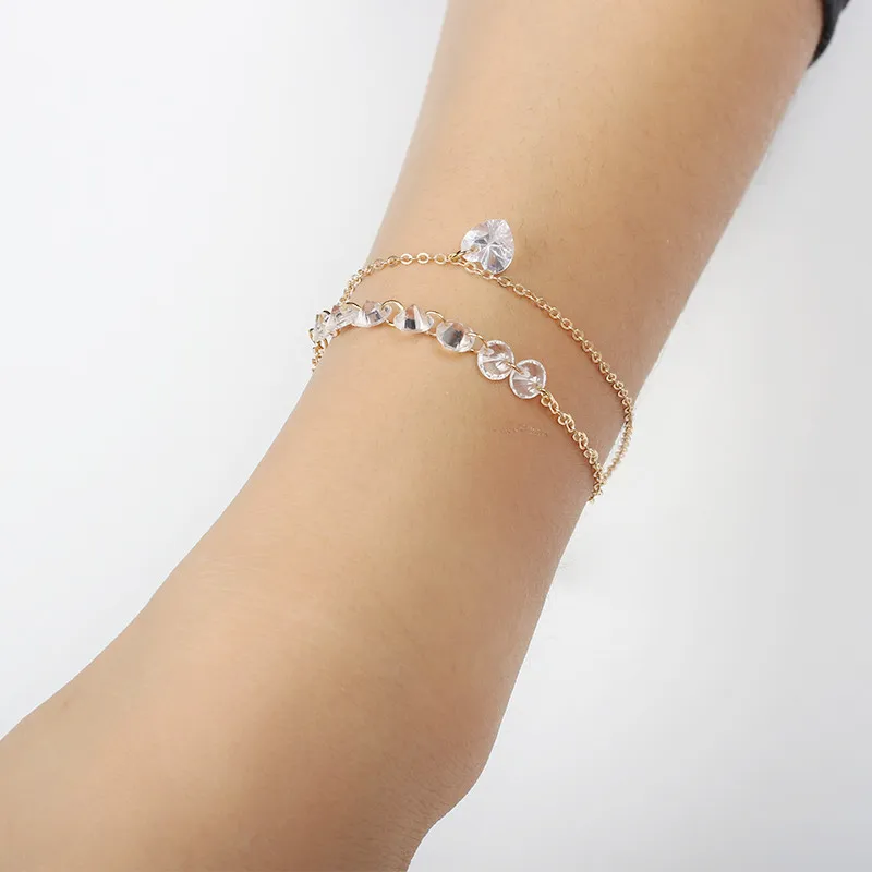 Роскошные Ювелирные изделия Подарки Золото/Серебро Цвет Кристалл Сердце браслет