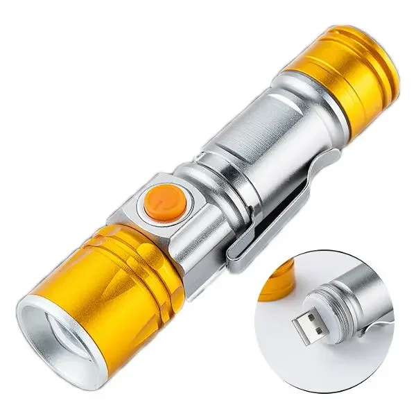 

L13 T6 800LM 3Modes USB Rechargeable Zoomable EDC LED Flashlight