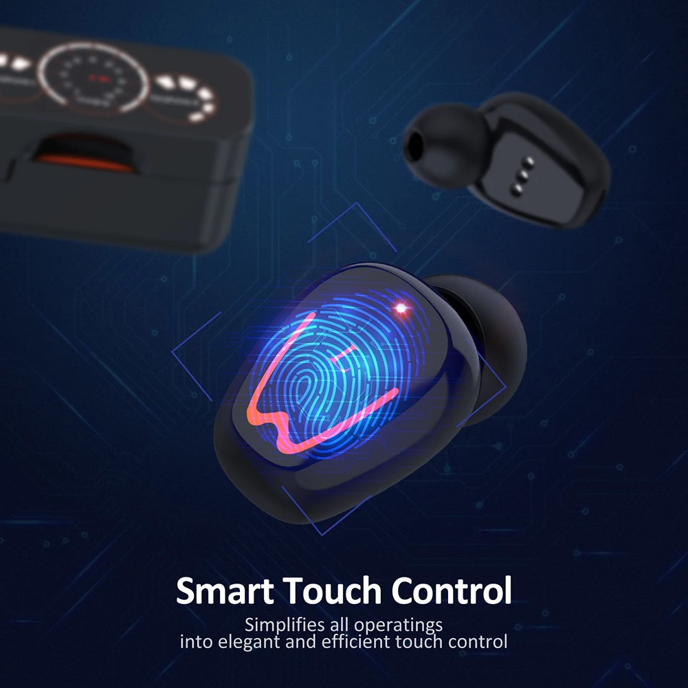 V1 TWS Bluetooth V5.0 Wireless Headset with HiFi Microphone LED Power Display | Электроника