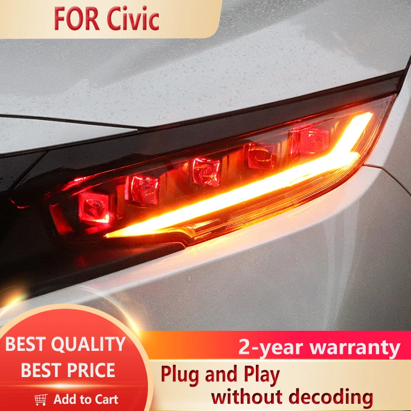 

For Honda Civic Headlights 2016-2019 New Civic LED Headlight LED DRL Head Lamp LED Low Beam High Beam Accessories