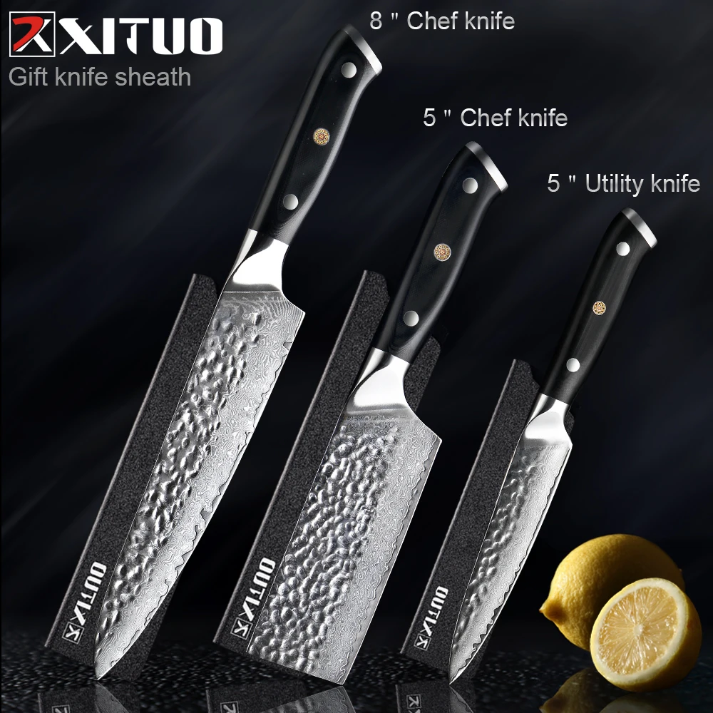 

XITUO Chef Knife Damascus 67 Layer Steel Sharp Cut Fish Vegetable Fruit Meat Cleaver For Kitchen Knife Household Cooking Tools
