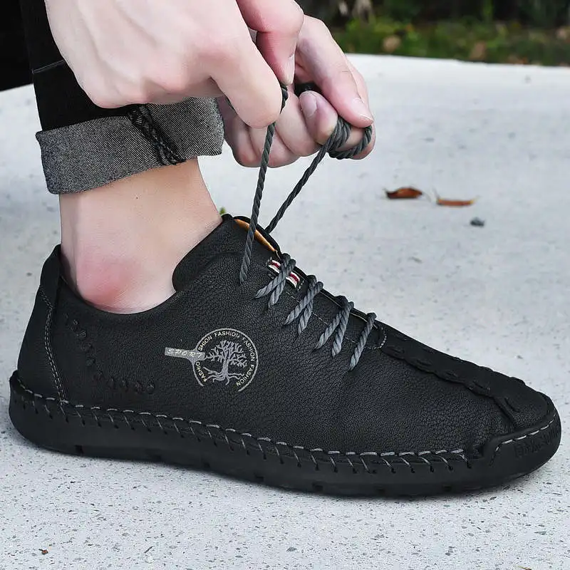 

Flat Social Male Shoe Leather Skateboard Men's Casual Shoes Thick Soles Brand Sneakers Aesthetic Shoes Men Original Light Tennis