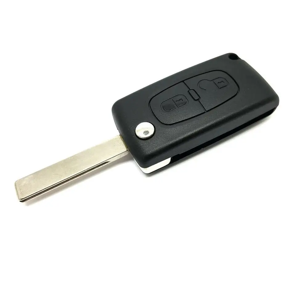 2 кнопки складной Корпус ключи Защитный чехол для peugeot 207 307 407 308 модификация