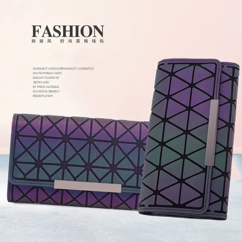 Модная сумка для телефона женские кошельки геометрические светящиеся клатчи